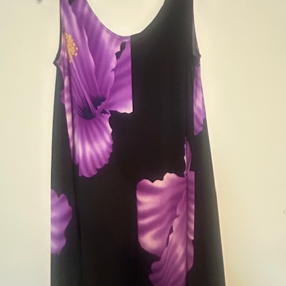 Napua Collection Honolulu Black Floral Sleeveless dress